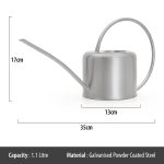 Small Silver Galvanised Steel Vintage 1.1L Indoor Watering Can