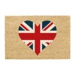 Union Jack Heart Printed Colourful Novelty Coir Doormat