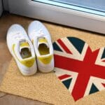 Union Jack Heart Printed Colourful Novelty Coir Doormat