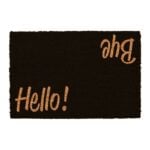 Hello Bye Black Doormat