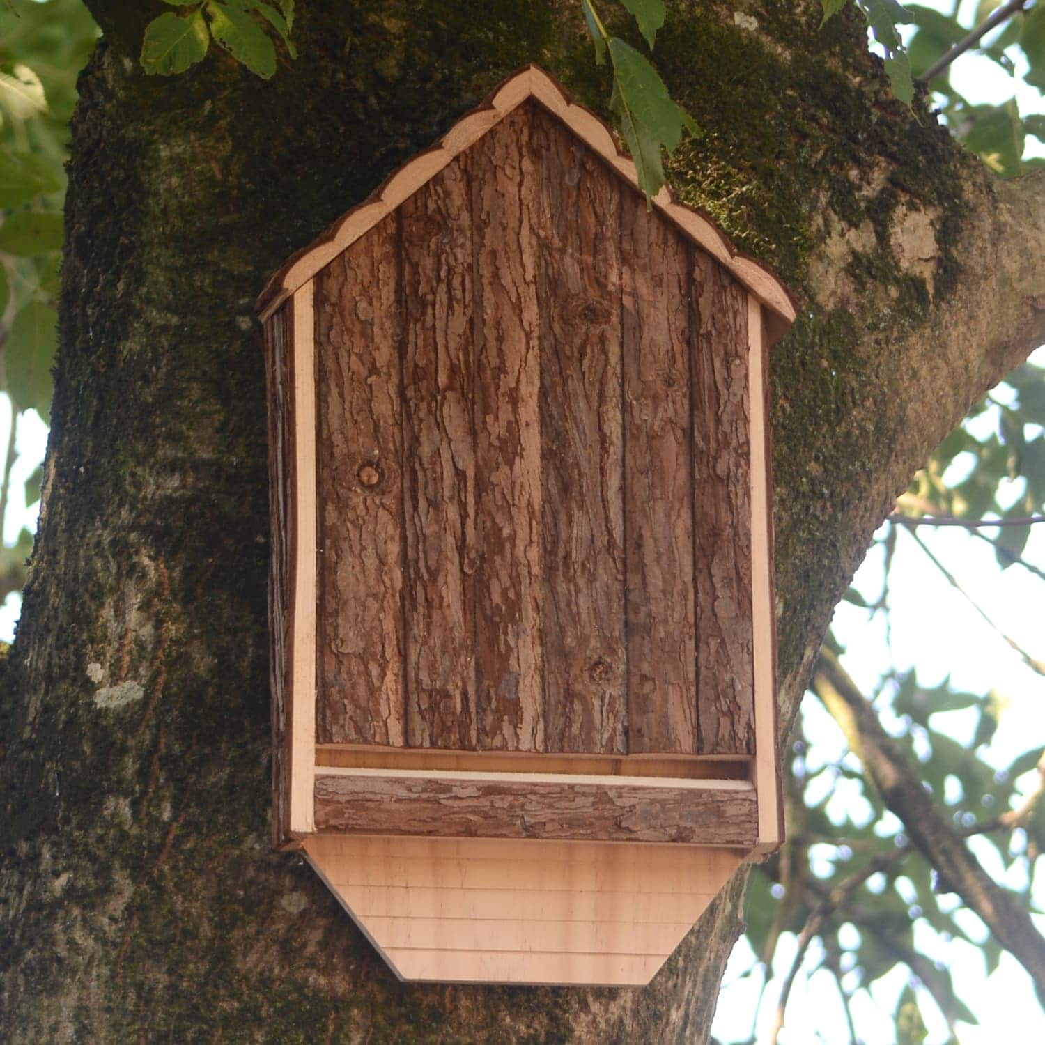 Outer Trails 2 and 3 Chamber Bat House Habitat with Easy Install Hardware Included Prestained and All Natural Cedar Wood 