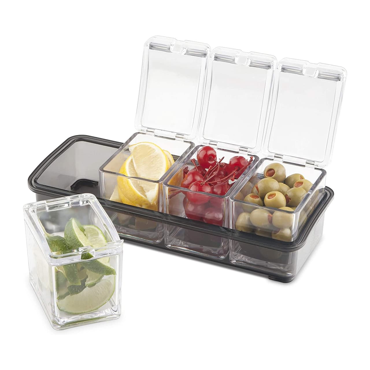 Condiment Dispenser Holder with 4 Compartments