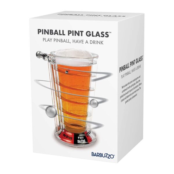 Barbuzzo Pinball Pint Glass The Fun Drinking Game
