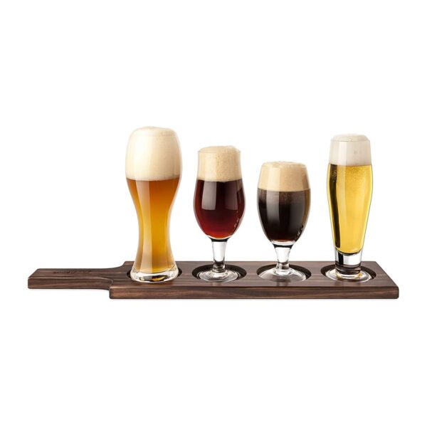 Dark Wood 6 Piece Beer Tasting Paddle Set