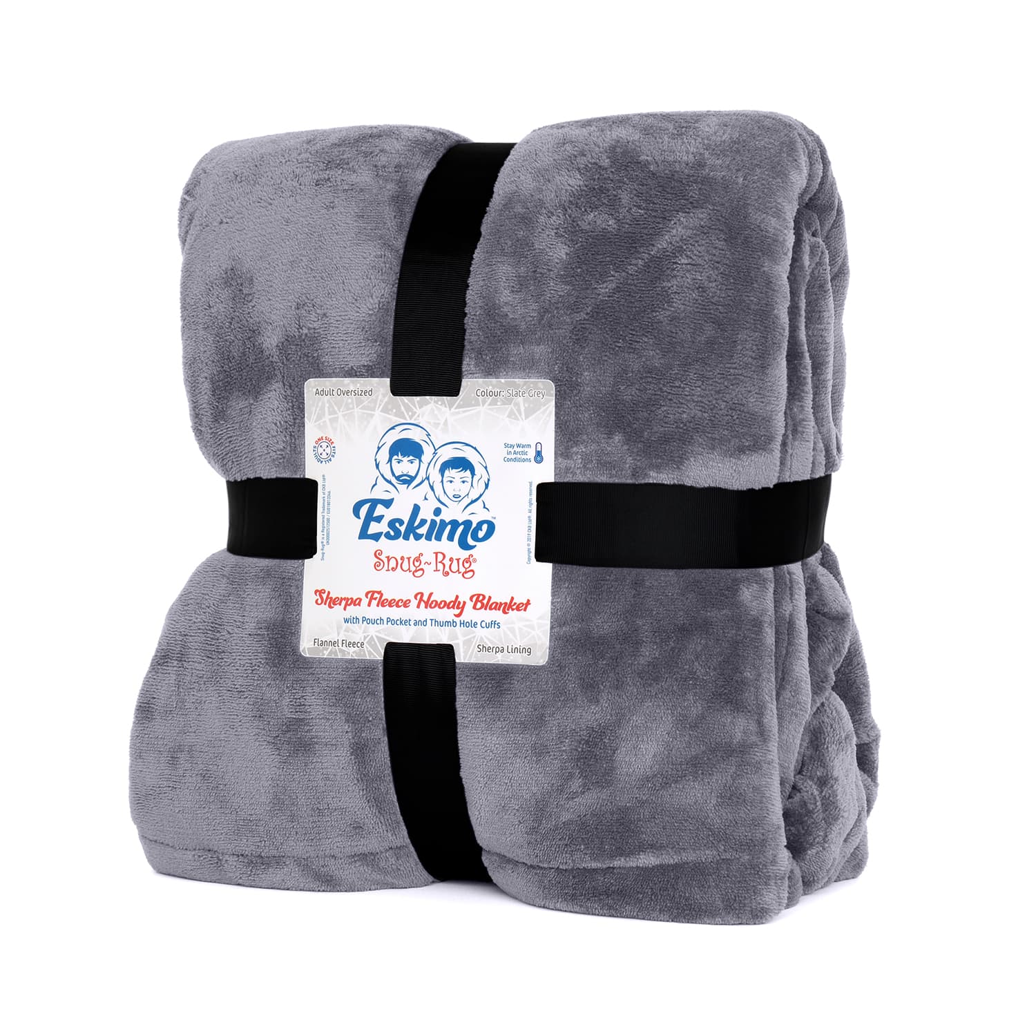 Snug-Rug Eskimo Hoodie Blanket (Lilac Grey)