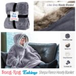 Snug-Rug ESKIMO Oversized Hoodie Blanket (Lilac Grey)
