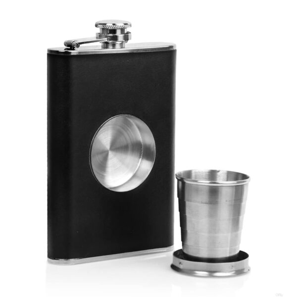 Bar Amigos Hunter Hip Flask with Collapsible Metal Shot Cup