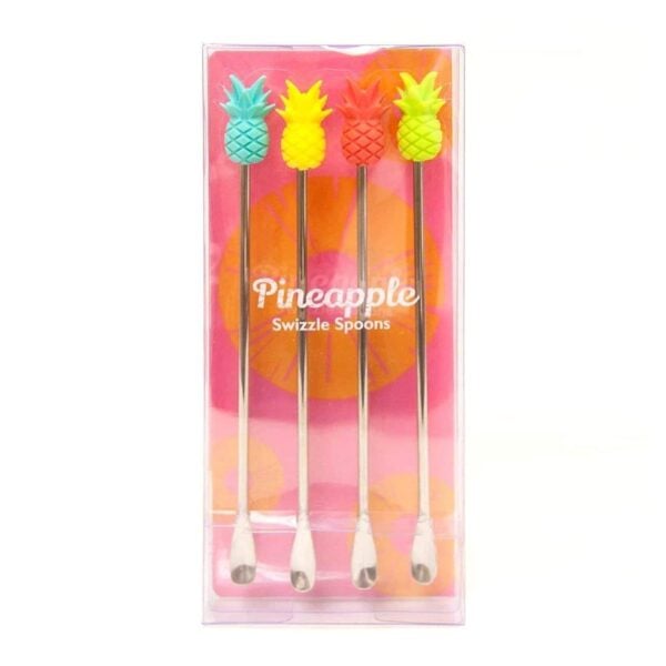 Set of 4 Pineapple Cocktail Swizzlers Stirrers