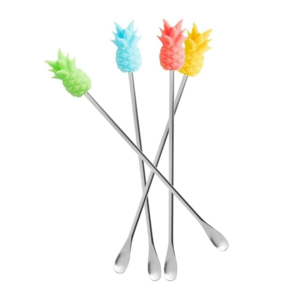 Set of 4 Pineapple Cocktail Swizzlers Stirrers