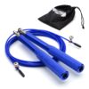 CKB Ltd Metal Adjustable 10ft (3m) Wire Skipping Rope with 360° Bearings – Blue