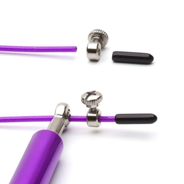 CKB Ltd Metal Adjustable 10ft (3m) Wire Skipping Rope with 360° Bearings – Purple