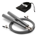 CKB Ltd Metal Adjustable 10ft (3m) Wire Skipping Rope with 360° Bearings – Silver