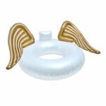 Inflatable Swim Ring Pool Float with Gold Angel Wings