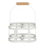 4 Bottle White Metal Milk Crate