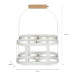 4 Bottle White Metal Milk Crate