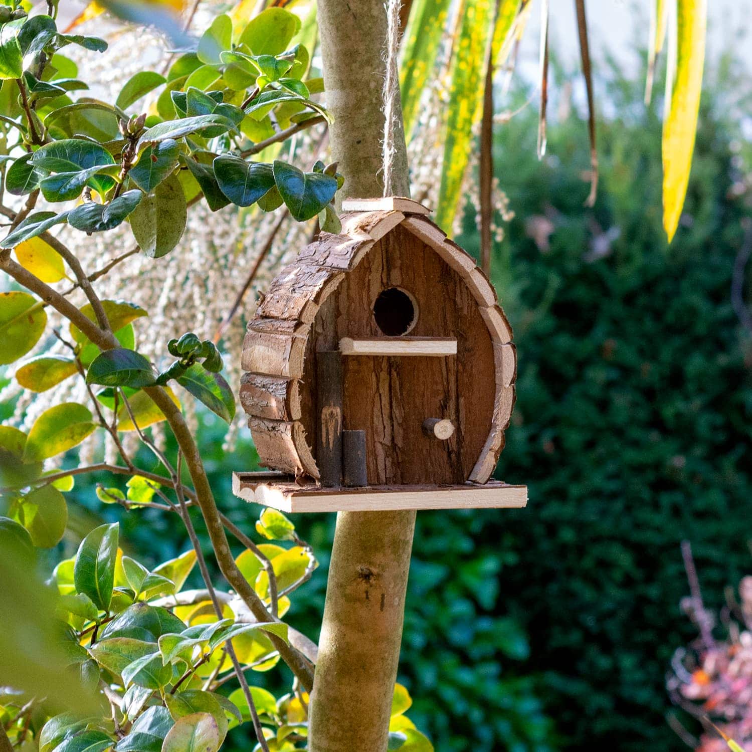 Wooden Bird Nesting Box House