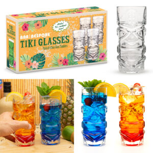 Bar Bespoke Clear Tiki Cocktail Glasses/Tumblers (450ml) (Set of 4)