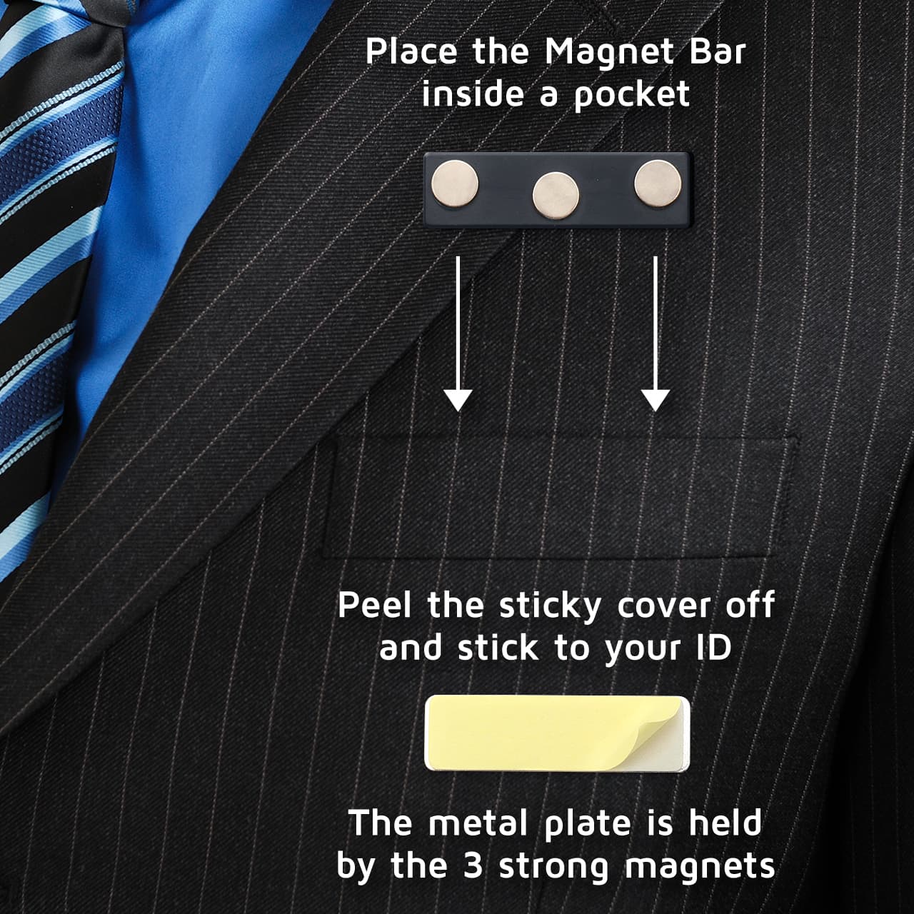 Strong Magnetic and Self-Adhesive Pocket ID Holders