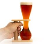 Quarter Yard Ale or Beer Glass with Wooden Stand