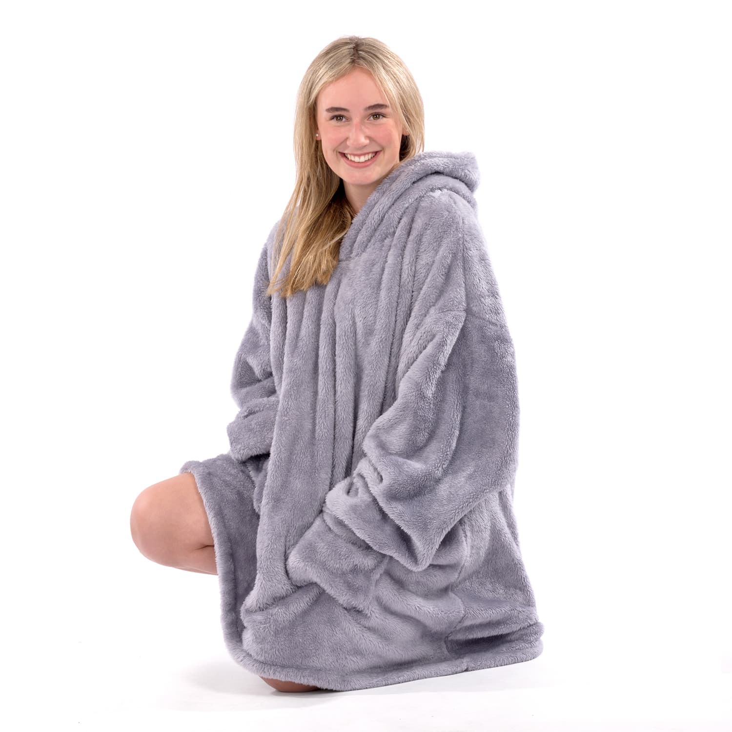 Snug-Rug Hoodie Blanket (Lilac Grey)