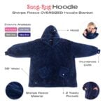 Snug-Rug Hoodie Blanket (Navy Blue)