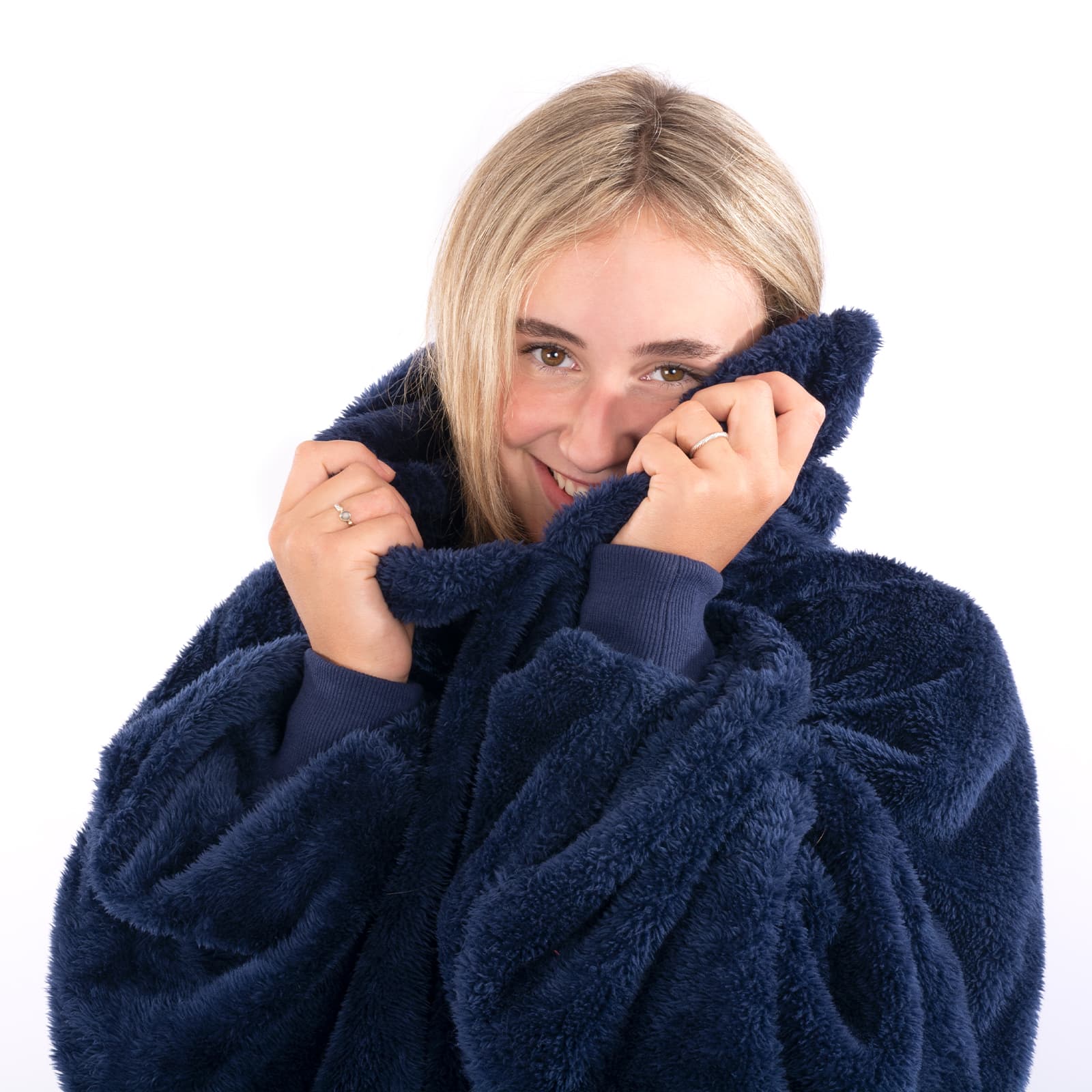 Snug-Rug Hoodie Blanket (Navy Blue)
