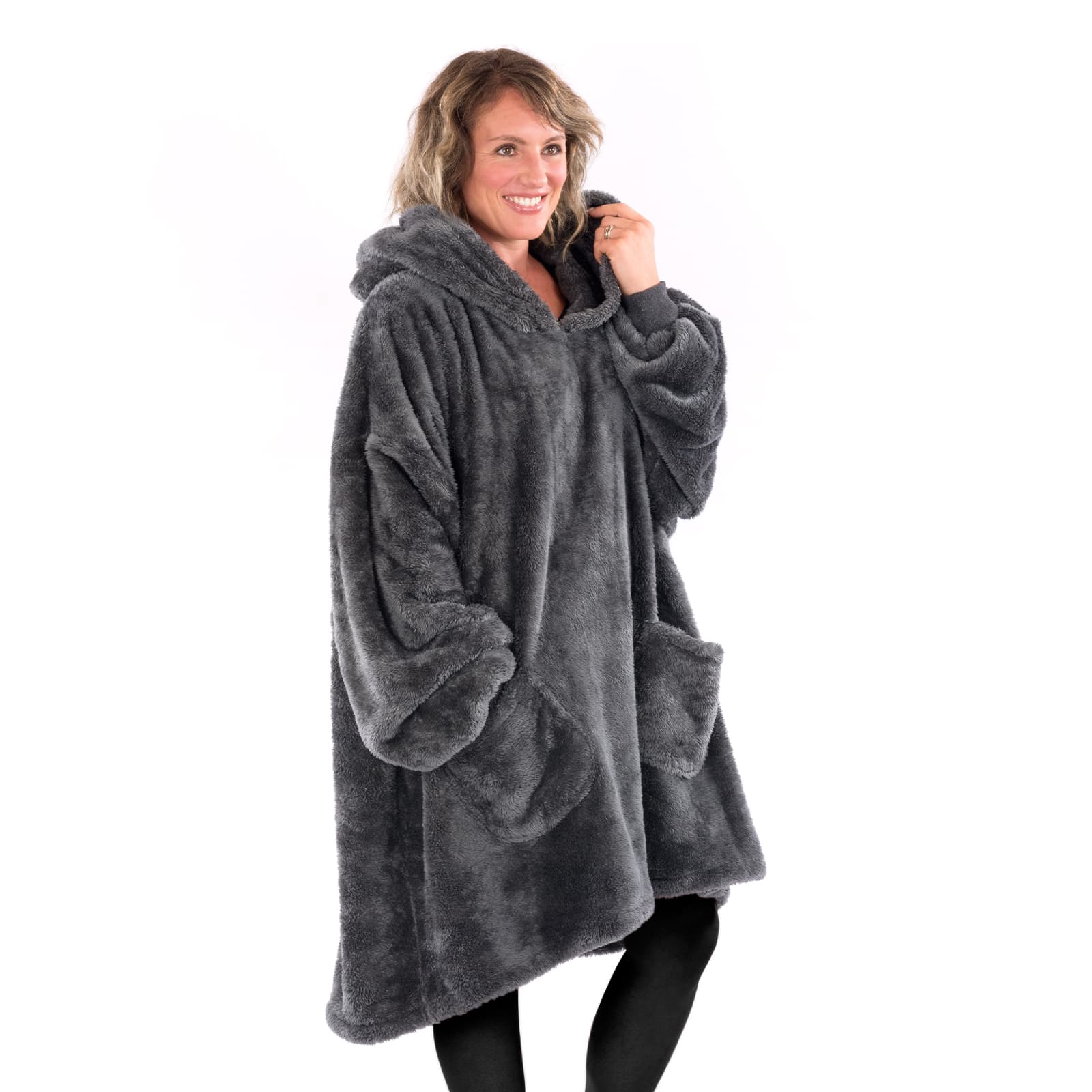 Snug-Rug Hoodie Blanket (Slate Grey)