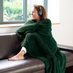 Snug-Rug Sherpa Throw Blanket (Racing Green)