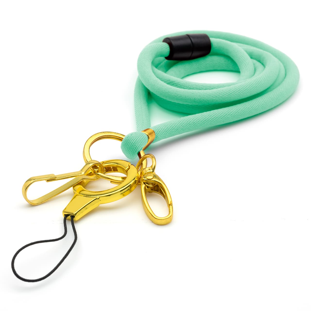 Nylon Rope Lanyard Cord | Breakaway Neck Strap (with 3 Clips) - mint