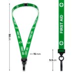 Pre-printed FIRST AID Lanyard with Plastic Clip & Safety Catch
