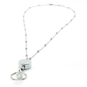 Necklace Chain Lanyard | Stainless Steel Metal | Retractable Clip