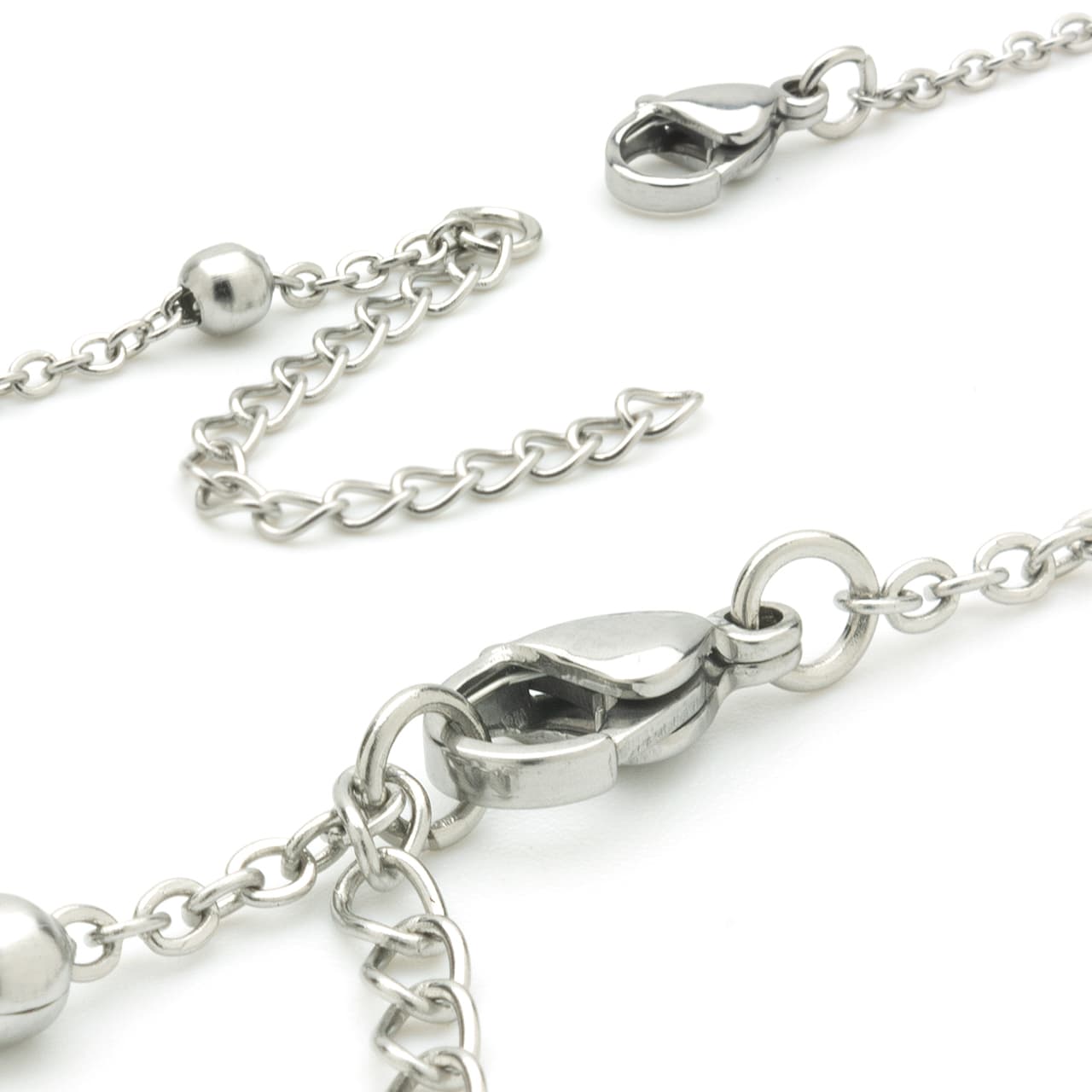Necklace Chain Lanyard | Stainless Steel Metal | Retractable Clip