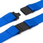 Retractable Plain Lanyard with Extendable Reel Clip / Snap Button – Blue