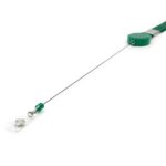 Retractable Plain Lanyard with Extendable Reel Clip / Snap Button – Green