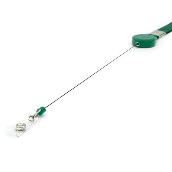 Retractable Plain Lanyard with Extendable Reel Clip & Snap Button