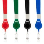 Retractable Plain Lanyard with Extendable Reel Clip / Snap Button – Red
