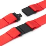 Retractable Plain Lanyard with Extendable Reel Clip / Snap Button – Red