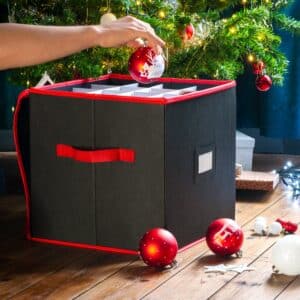 Black and Red Bauble Storage Bag