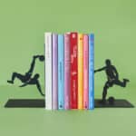 Bicycle Kick Silhouette Decorative Bookends with books