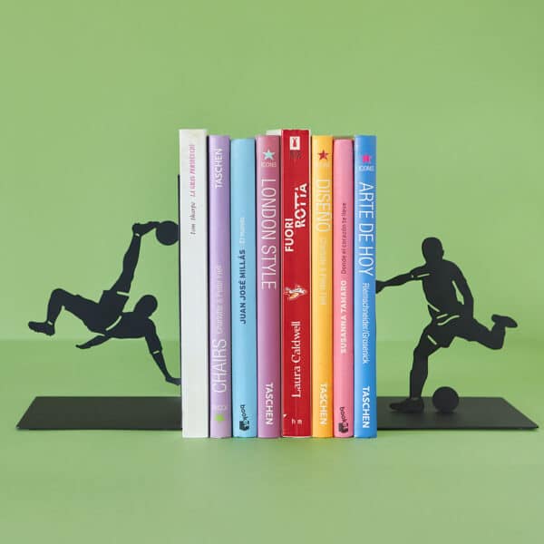 Bicycle Kick Silhouette Decorative Bookends with books
