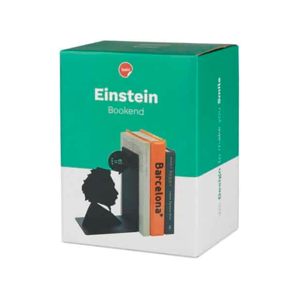 Einstein Black Metal Bookend Packaging