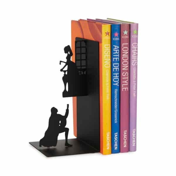 Romeo and Juliet Black Metal Bookend with books