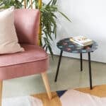 Black Round Glass Coffee Table in living area