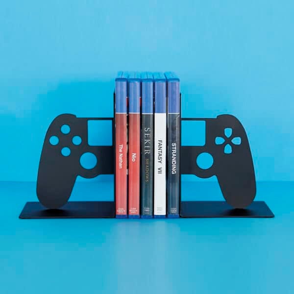 Gaming Controller Joypad Bookend with Games