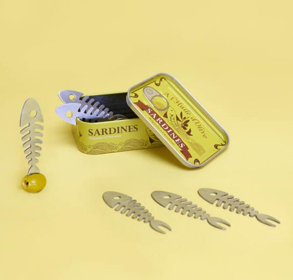 Sardine Snacking Forks Tin Set