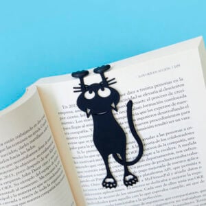 Curious Cat Bookmark in Use