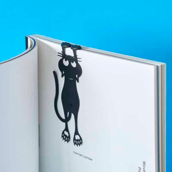 Black Curious Cat Bookmark