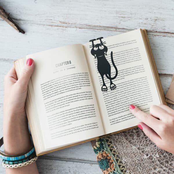 Curious Cat Reading Bookmark