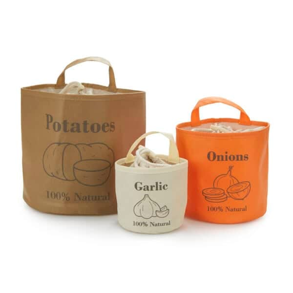 Potato Bag, Onion Bag and Garlic Bag Set of 3