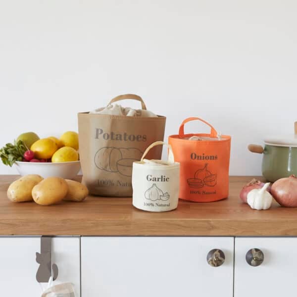 Potato Bag, Onion Bag and Garlic Bag Kitchen Display